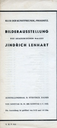 Výstava obrazů akademického malíře Jindřicha Lenharta / Bildrausstellung des akademischen malers Jindřich Lenhart