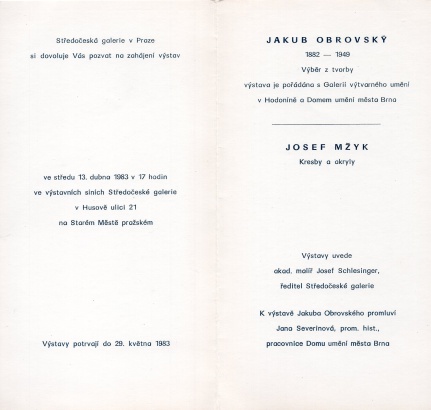 Jakub Obrovský: Výběr z tvorby, Josef Mžyk: Kresby a akryly