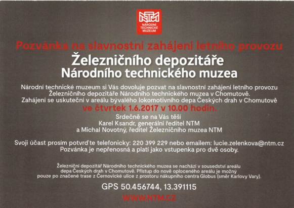 Slavnostní zahájení letního provozu železničního depozitáře NTM