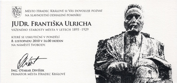 Slavnostní odhalení pomníku Františka Ulricha